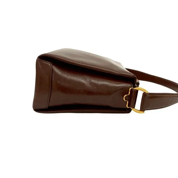 GUCCI Brown Leather Bamboo Shoulder Bag - Picture 6 of 10